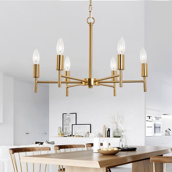 Apliqa Vaneo 6 Lı Gold Modern Genç Odası Mutfak Salon Avize