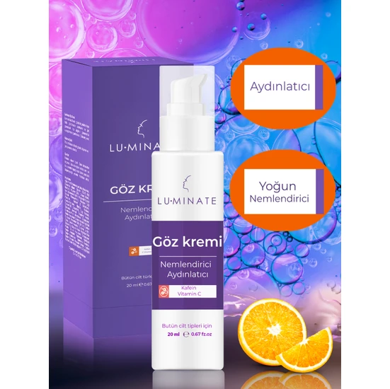 Luminate Göz Altı Kremi C Vitamin Kafein Şişlik Torbalanma Karşıtı Aydınlatıcı Göz Çevresi Nemlendirici 20 ml