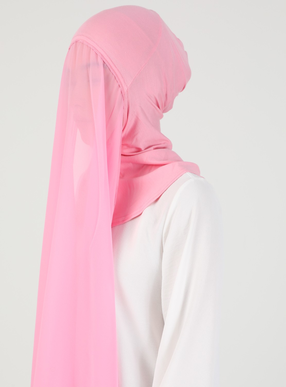 Ecardin Bone Ecardin Hijablı Şifon Şal - Pembe - Ecardin görsel 4