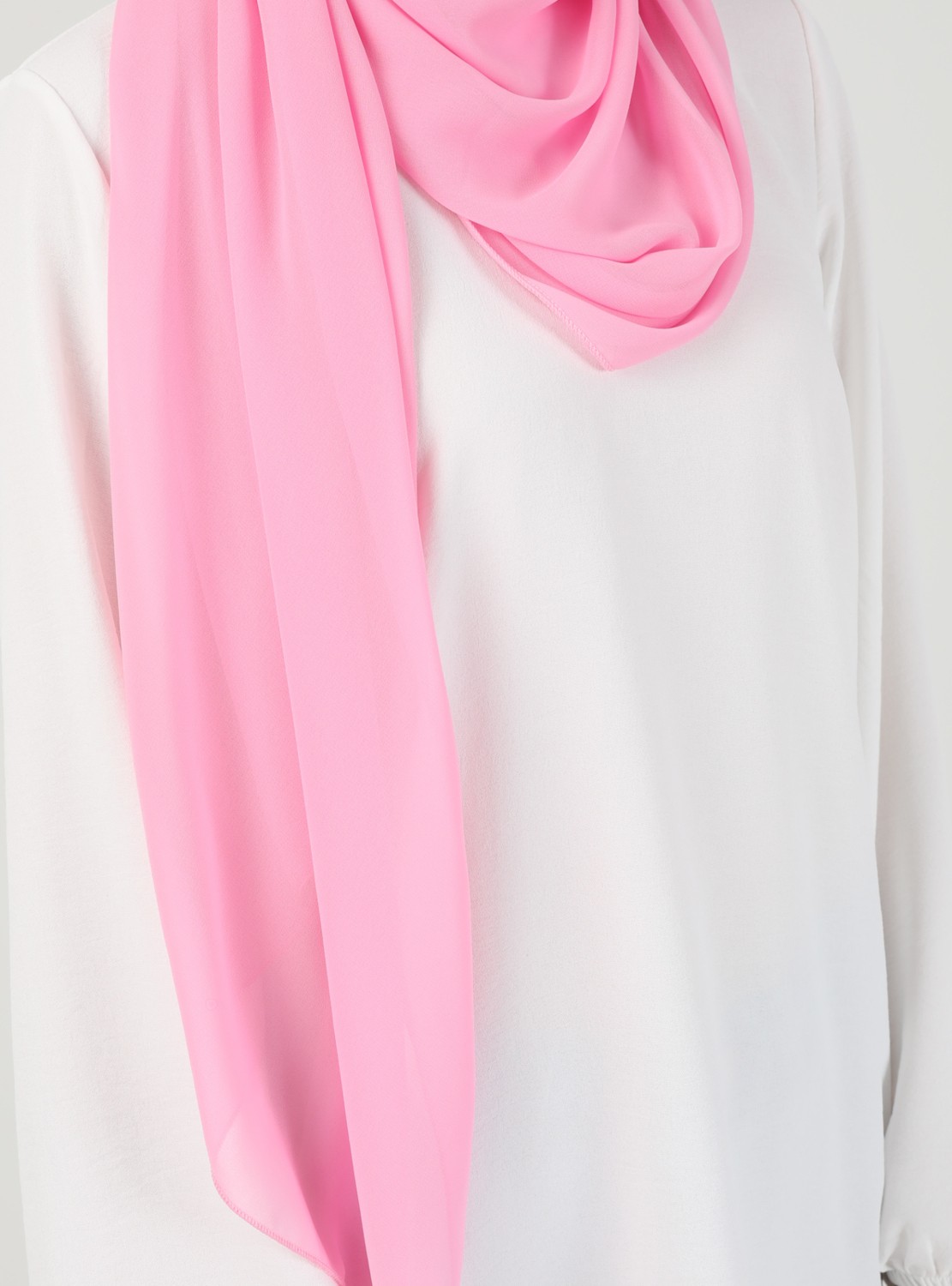 Ecardin Bone Ecardin Hijablı Şifon Şal - Pembe - Ecardin görsel 5