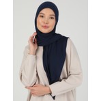 Ecardin Fermuarlı Viskon Hijab - Lacivert - Ecardin