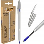 Bic Cristal Re'new Metal Gövdeli Tükenmez Kalem 2 Adet Mavi Renk Yedek ile Kullanıma Hazır