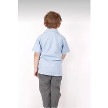 Nacar Çarşı Cocuk Polo Yaka Kısa Kol Bebe Mavisi Okul T-Shirt