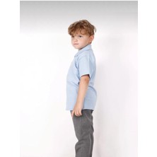 Nacar Çarşı Cocuk Polo Yaka Kısa Kol Bebe Mavisi Okul T-Shirt