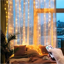 Star Global Kumandalı 8 Ayrı Moda Sahip Perde LED  2 Metre ( 2 mt x 2 mt ) Perde LED Peri LED USB