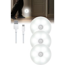 Home Dekor Hediye Hareket Sensörlü 6 Adet Koridor ve Merdiven Için Şarjlı Hareket Sensörlü LED Işık Beyaz Işık