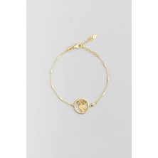 Özel Tasarım 18 Ayar Sarı Altın Kaplama Gümüş Uğurlu So CHIC... Baykuş Bileklik