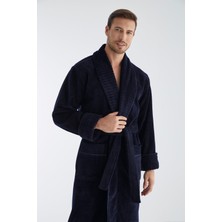 Nuşa Yaka Fitilli Bambu Cotton Erkek Bornozu