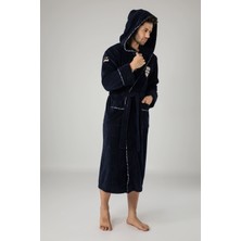 Nuşa Commander Nakışlı Bambu Cotton  Erkek Bornozu