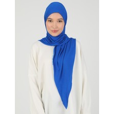 Ecardin Fermuarlı Viskon Hijab - Saks Mavi - Ecardin