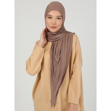 Ecardin Fermuarlı Viskon Hijab - Koyu Vizon - Ecardin