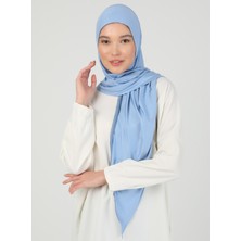 Ecardin Fermuarlı Viskon Hijab - Bebe Mavisi - Ecardin