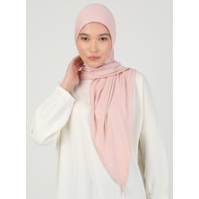 Ecardin Fermuarlı Viskon Hijab - Pudra - Ecardin