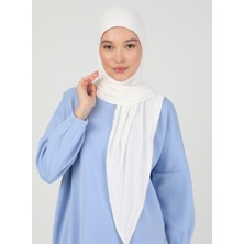 Ecardin Fermuarlı Viskon Hijab - Krem - Ecardin