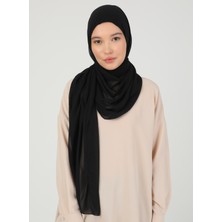 Ecardin Hijablı Şifon Şal - Siyah - Ecardin