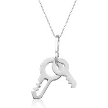 Gumush Gümüş Anahtar Bayan Kolye