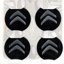 Peak Shine Citroen Siyah Alüminyum Yapıştırma Jant Göbeği 4lü 60MM