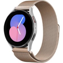 Cover Center  Samsung Galaxy Watch 4 40MM-44MM / Watch 4 Classic 44MM Uyumlu 20MM Metal Hasır Kordon Manyetik Metal Hasır Örgü