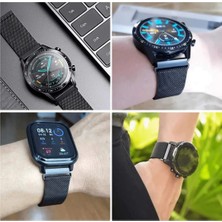 Cover Center  Samsung Galaxy Watch 3 41MM / Wach Active 2 40MM-44MM / Watch 42MM Uyumlu Metal Hasır Kordon Manyetik Metal Hasır Örgü