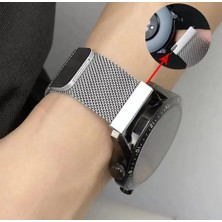 Cover Center  Samsung Galaxy Watch 3 41MM / Wach Active 2 40MM-44MM / Watch 42MM Uyumlu Metal Hasır Kordon Manyetik Metal Hasır Örgü