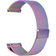 Cover Center  Samsung Galaxy Watch 4 Classic 46MM / Active R500 / Gear Sport R600 / Gear S2 Classic Uyumlu 20MM Mıknatıslı Metal Hasır Kordon