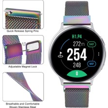 Cover Center  Samsung Galaxy Watch 4 Classic 46MM / Active R500 / Gear Sport R600 / Gear S2 Classic Uyumlu 20MM Mıknatıslı Metal Hasır Kordon