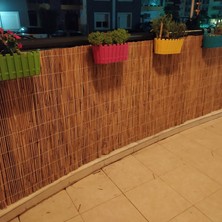 Özgazi 90 Cm x 4,50 Metre Hasır Kamış Balkon Çiti Bahçe Çiti Gölgelik Dekorasyon Bambu Çit