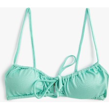 Koton Bikini Üstü Pencere Detaylı Büzgülü Bağlama Detaylı İnce Askılı