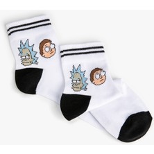 Koton Rick and Morty Soket Çorap Lisanslı İşlemeli