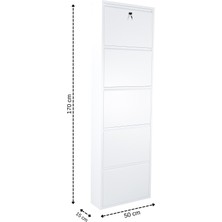 Ata Group 5'li Kilitli Beyaz Ayakkabılık