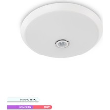 Ack 18W Sensörlü LED Tavan Armatürü 6500 K Beyaz Işık