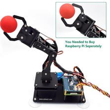 Adeept 5-Dof Robotik Kol Kiti - Raspberry Pi ile Uyumlu - Siyah