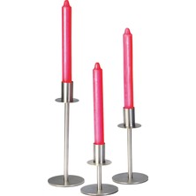 Biradlı Ayaklı Çelik Mumluk 10 cm