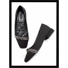 Bambi Mat Siyah Saten  Kadın Babet K01213034438