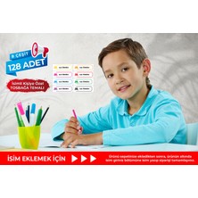 Hafsa Ticaret 128 Adet Kalem Etiketi Tosbağa Temalı İsimli Kişiye Özel Okul Etiketi