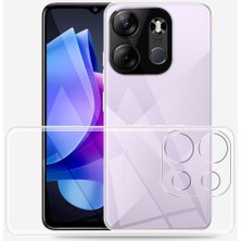 Case 4U Tecno Spark Go 2023 Kılıf Kamera Korumalı Yumuşak Şeffaf Ince Süper Silikon