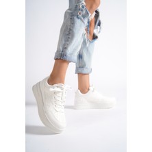 Mubiano MBNK160-BB Kadın Kalın Taban Beyaz/beyaz Sneaker & Spor Ayakkabı