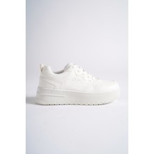 Mubiano MBNK160-BB Kadın Kalın Taban Beyaz/beyaz Sneaker & Spor Ayakkabı