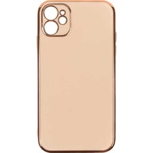 Forzacase iPhone 12 Uyumlu Luxury Serisi Altın Çerçeveli Silikon Kılıf