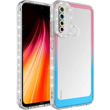 ZORE Xiaomi Redmi Note 8 Uyumlu Kılıf Simli Renkli Parlak Kamera Lens Korumalı Transparan Kapak