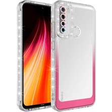 ZORE Xiaomi Redmi Note 8 Uyumlu Kılıf Simli Renkli Parlak Kamera Lens Korumalı Transparan Kapak