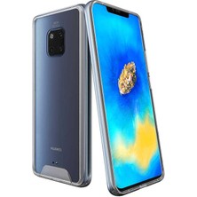 ZORE Huawei Mate 20 Pro Uyumlu Kılıf Darbe Emici Kalın Şeffaf Tasarımlı Sert Silikon Kapak