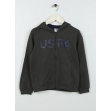 U.S. Polo Assn.  Baskılı Erkek Çocuk Gri Sweatshırt AMATAFIY023