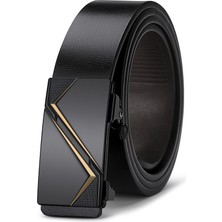 Vuitton Tokalı Erkek Kemeri - Siyah / Altın (Yurt Dışından)