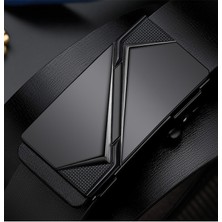 Vuitton Tokalı Erkek Kemeri - Siyah / Gümüş (Yurt Dışından)