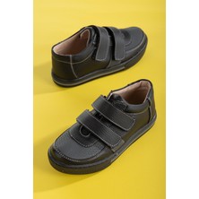 Şirinbebe Şiringenç Ortopedik Cırtlı Kalın Taban  Füme Erkek Çocuk Ayakkabı