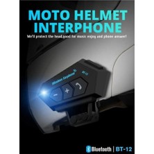 Torima BT12 Motosiklet Bluetooth Intercom Interkom Dinleme ve Konuşma Özellikli Su Geçirmez Kulaklık