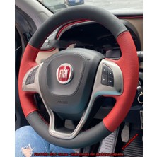 İmza Fiat Doblo 2016 Araca Özel Direksiyon Kılıfı (Kırmızı Siyah)