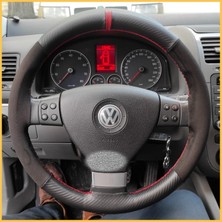 İmza Alcantara Oem Noktalı Kırmızı Yüzüklü Kırmızı Dikişli