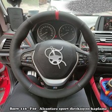İmza Bmw 116-F20 Araca Özel Direksiyon Kılıfı (Nubuk Noktalı Yüzüklü)